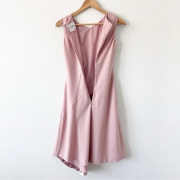 L.K Bennett Lenny Asymmetrical Wedding Guest Dress in Rose Pink - Picture 9 of 10